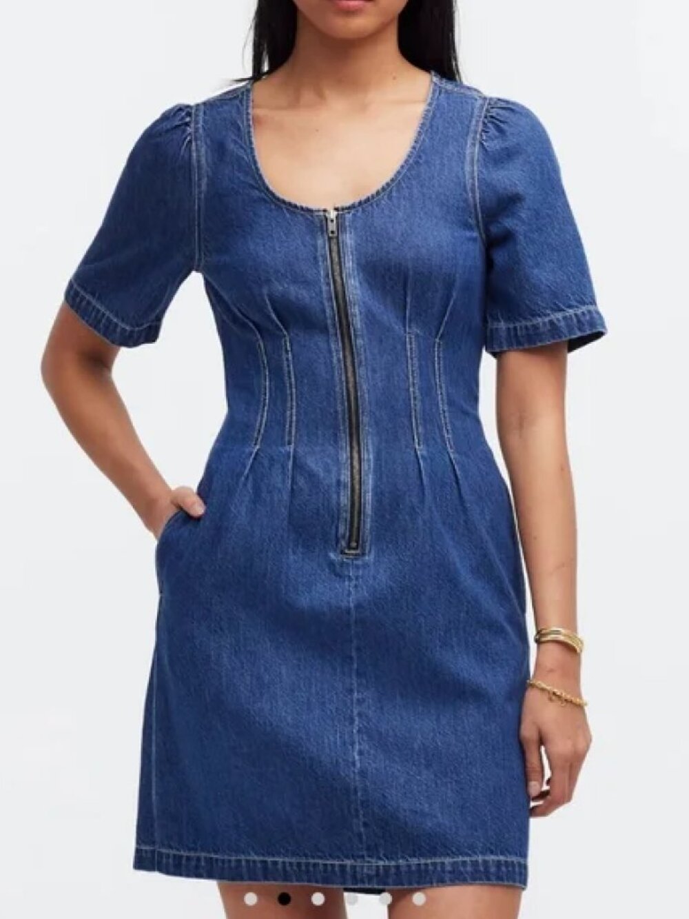 Madewell Denim Zip Front Dress, Size 4